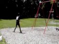 Amatorski trening skoczka narciarskiego