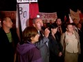 Jadwiga Chmielowska i Andrzej Melak przemawiają pod URMem